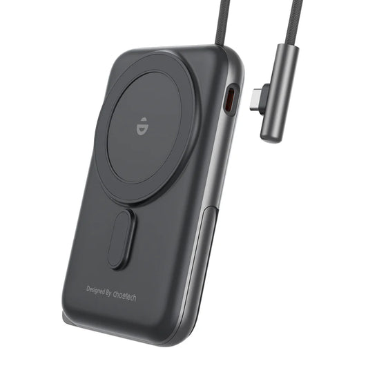Choetech Powerbank with Bracket & USB-C Cable & Power Display Black