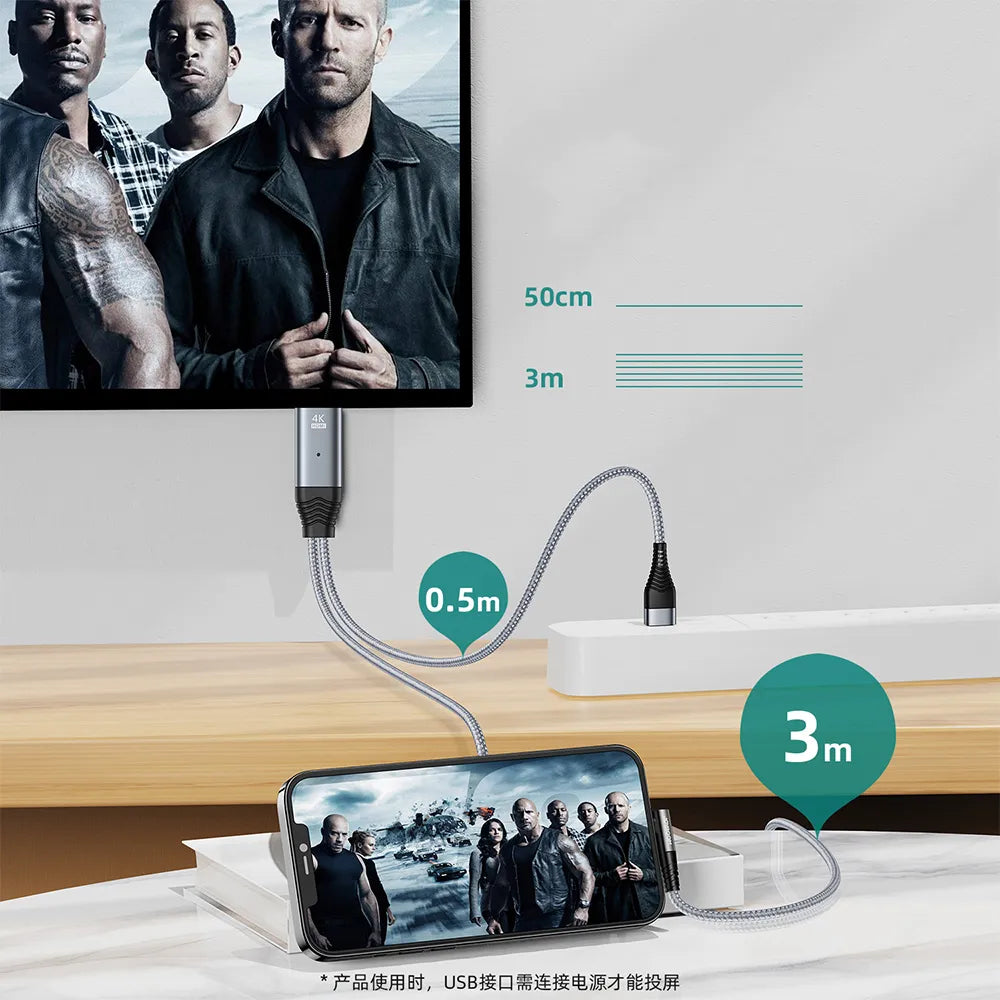 Lightning to HDMI 4K mirroring cable