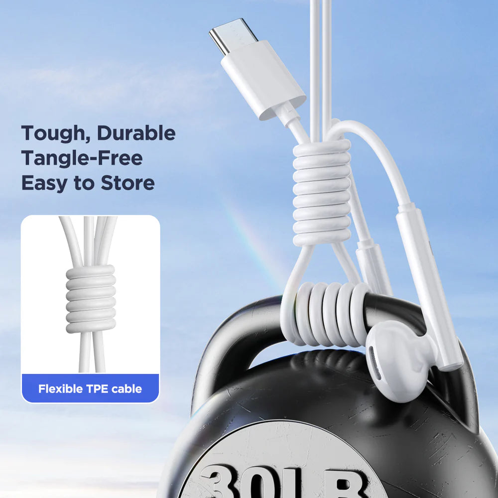 JOYROOM  TYPE-C Series Half In-Ear Wired Earphones-White