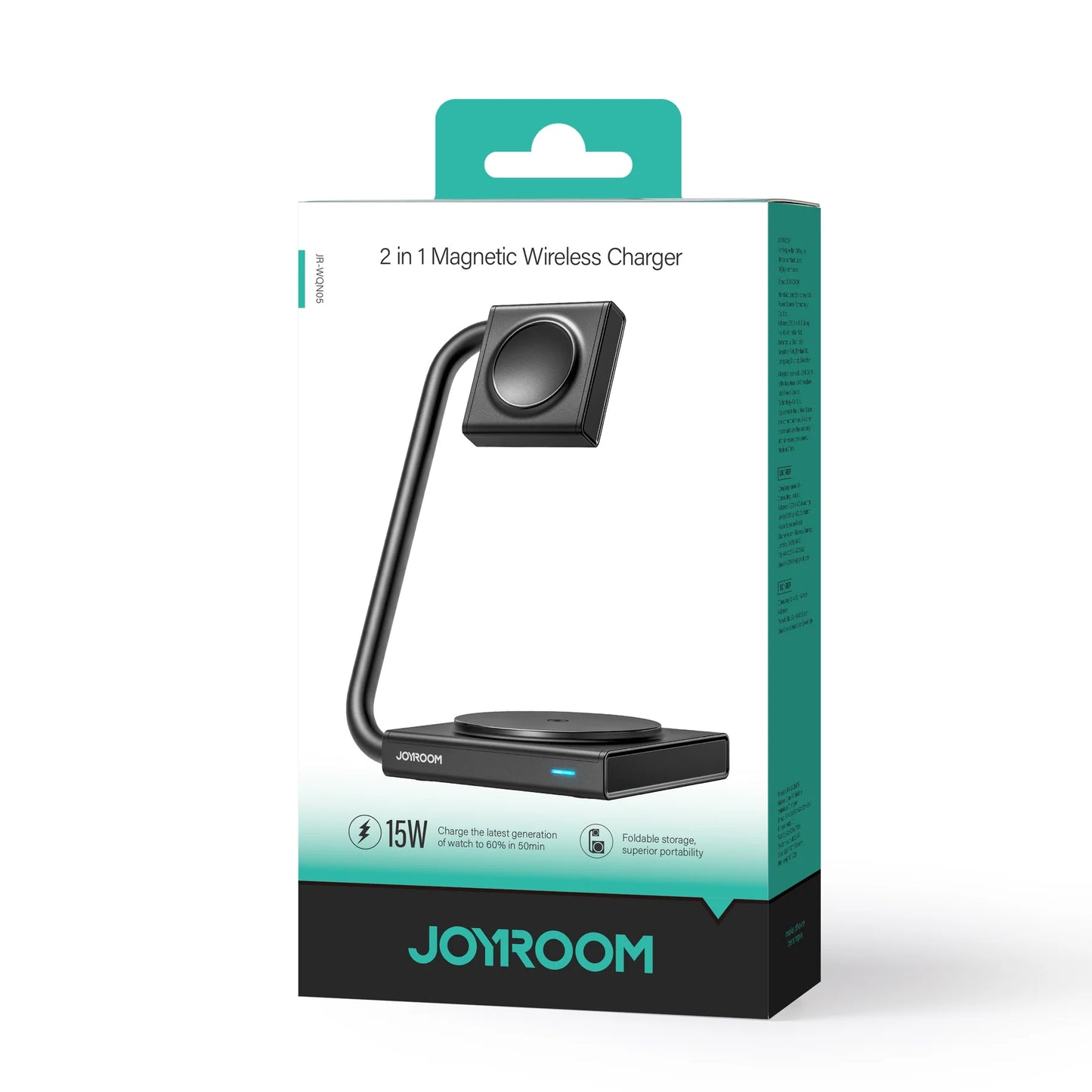 JOYROOM 2 in 1 Foldable Wireless Charger-Black