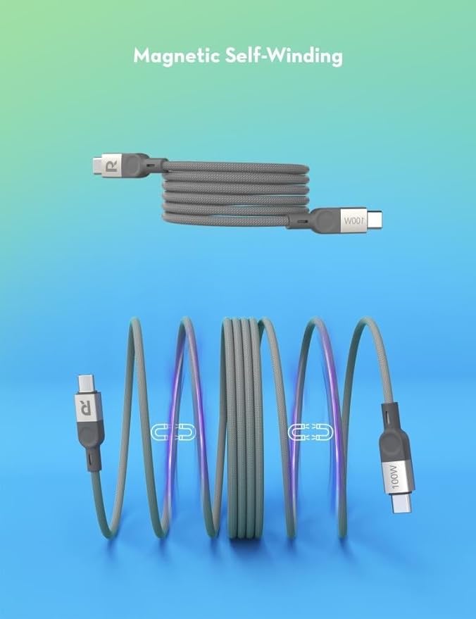RAVPower 100W Magnetic USB-C to USB-C Fast Charging Cable