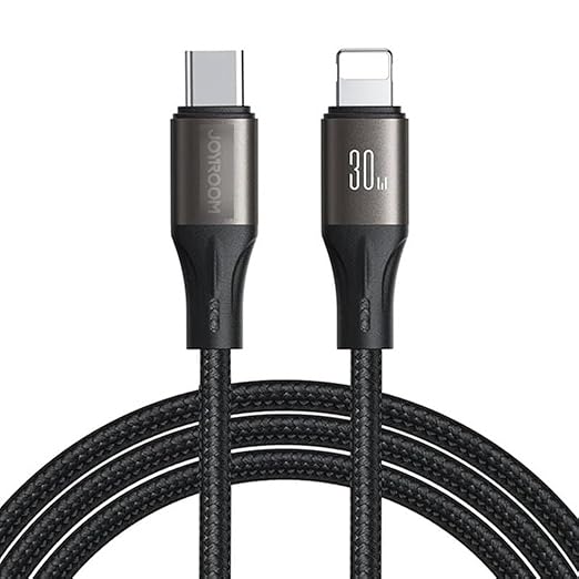 JOYROOM 30W Fast Charging Data Cable (Type-C to Lightning) 1m-Black