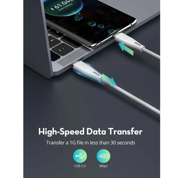 RAVPOWER 1.2M 60W USB-C to USB-C Fast Charging Cable