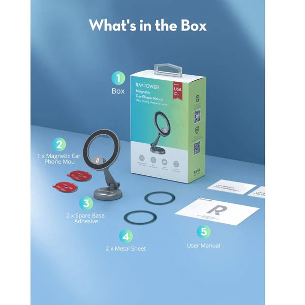 RAVPOWER 360 Adjustable Magnetic Car Phone Mount