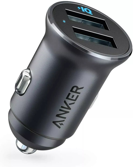 Anker Car Charger, Mini 30W Metal Dual USB Car Charger, PowerDrive 2 Alloy