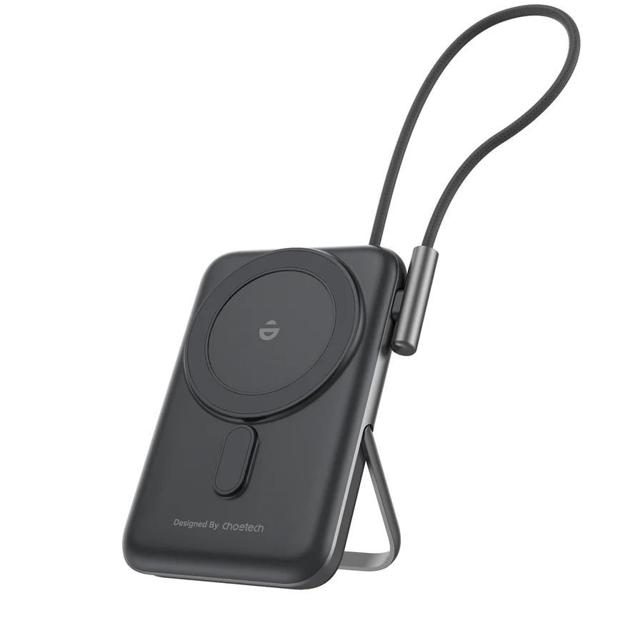 Choetech Powerbank with Bracket & USB-C Cable & Power Display Black