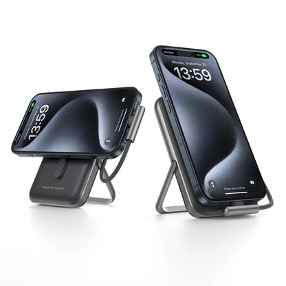 Choetech Powerbank with Bracket & USB-C Cable & Power Display Black