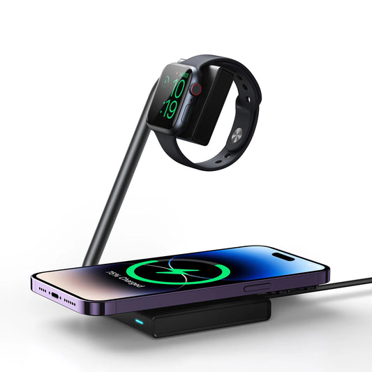 JOYROOM 2 in 1 Foldable Wireless Charger-Black