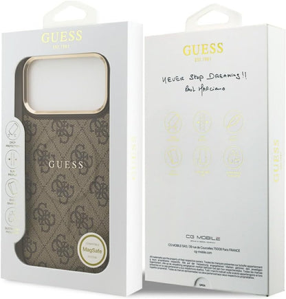 GUESS iPhone Classic MagSafe Leather Case for iPhone 17 Pro Max