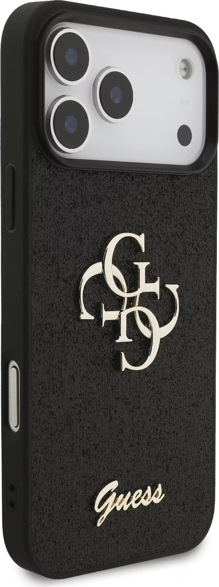 Guess PU Fixed Glitter Big 4G Metal Logo Case for iPhone 17 Pro Max
