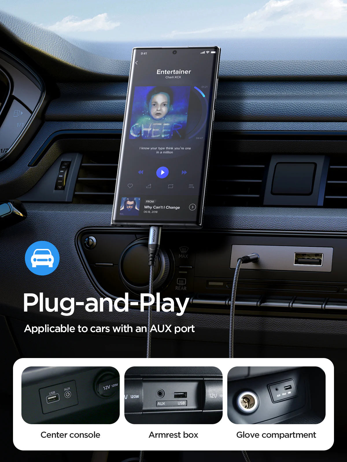 Audio-Transfer Series AUX Audio Cable 3.5 mm to type C