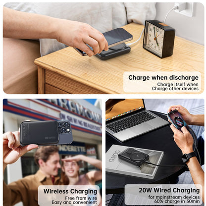 Choetech MagLeap Wireless Power Bank Black with Phone Holder