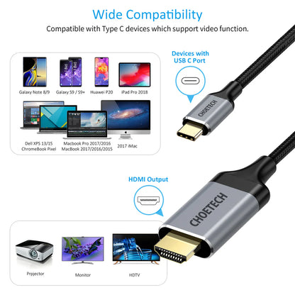 Choetech USB-C to HDMI Cable (4K@60Hz)