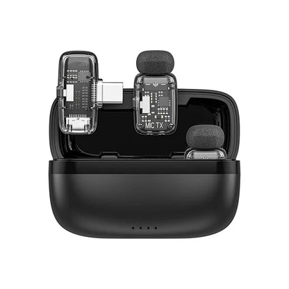 WiWU Dual Wireless Lavalier Microphone Wi-WM008 360° Pickup 50m Range 18H Battery with Charging Case