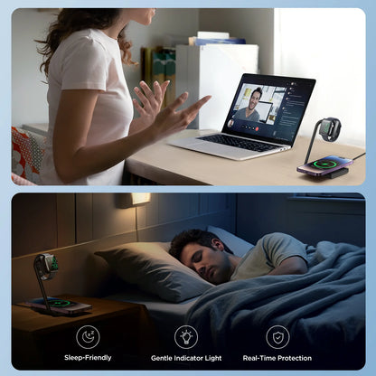 JOYROOM 2 in 1 Foldable Wireless Charger-Black