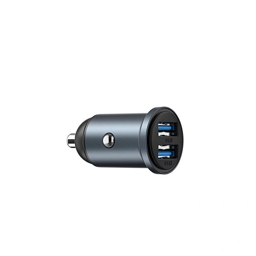 WiWU Wi‑CC031 Nano Lite 12W Dual USB Car Charger QC3.0 Fast Charging Compact Aluminum Alloy