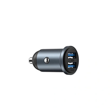 WiWU Wi‑CC031 Nano Lite 12W Dual USB Car Charger QC3.0 Fast Charging Compact Aluminum Alloy