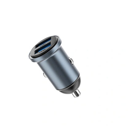 WiWU Wi‑CC031 Nano Lite 12W Dual USB Car Charger QC3.0 Fast Charging Compact Aluminum Alloy