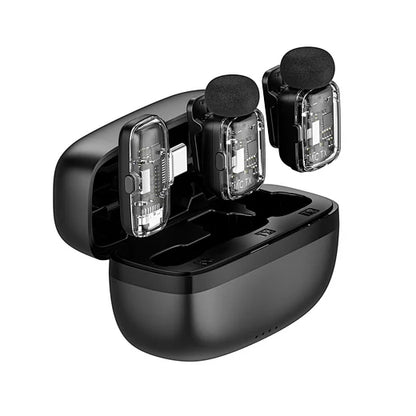 WiWU Dual Wireless Lavalier Microphone Wi-WM008 360° Pickup 50m Range 18H Battery with Charging Case