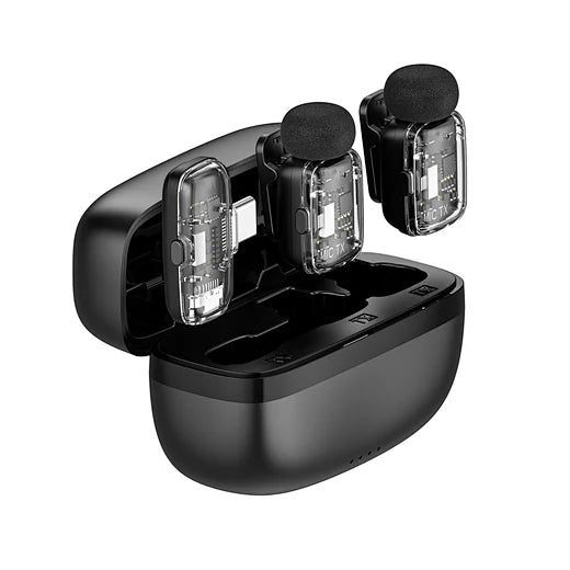 WiWU Dual Wireless Lavalier Microphone Wi-WM008 360° Pickup 50m Range 18H Battery with Charging Case