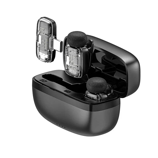 WiWU Dual Wireless Lavalier Microphone Wi-WM008 360° Pickup 50m Range 18H Battery with Charging Case