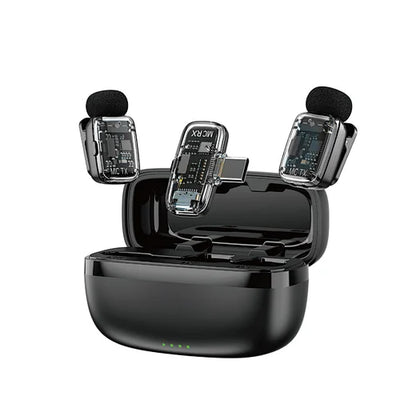 WiWU Dual Wireless Lavalier Microphone Wi-WM008 360° Pickup 50m Range 18H Battery with Charging Case