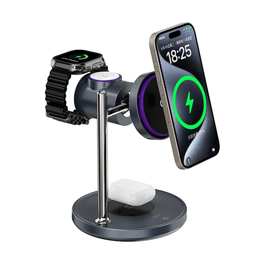 WiWU qi2.2 3 in 1 Space Station Air-cooled Magnetic Wireless Charger