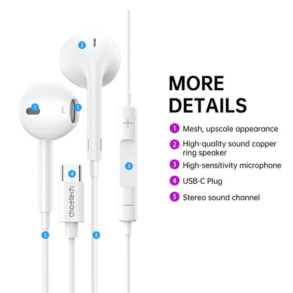 Choetech Type-C In-Ear Wired Headphones