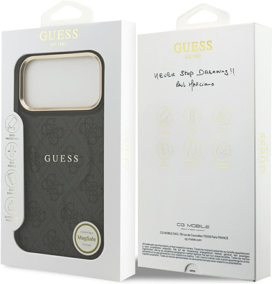 GUESS iPhone Classic MagSafe Leather Case for iPhone 17 Pro Max