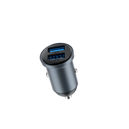 WiWU Wi‑CC031 Nano Lite 12W Dual USB Car Charger QC3.0 Fast Charging Compact Aluminum Alloy