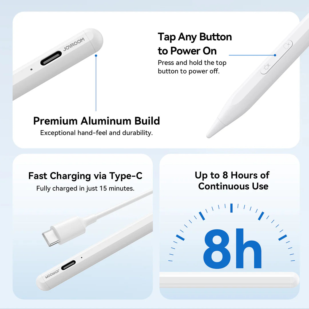 JR-K12 Pro Active Dual-Mode Stylus Pen (Including 2 Spare Nibs) White