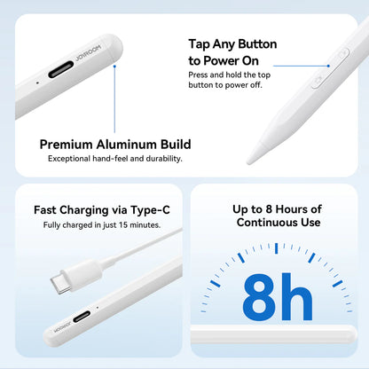 JR-K12 Pro Active Dual-Mode Stylus Pen (Including 2 Spare Nibs) White