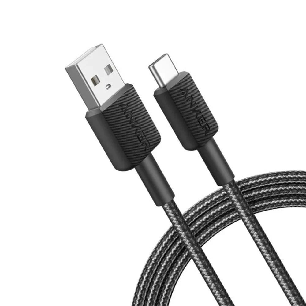 Anker Nylon USB-C to USB-A 2.0 Cable 6Ft (Black)