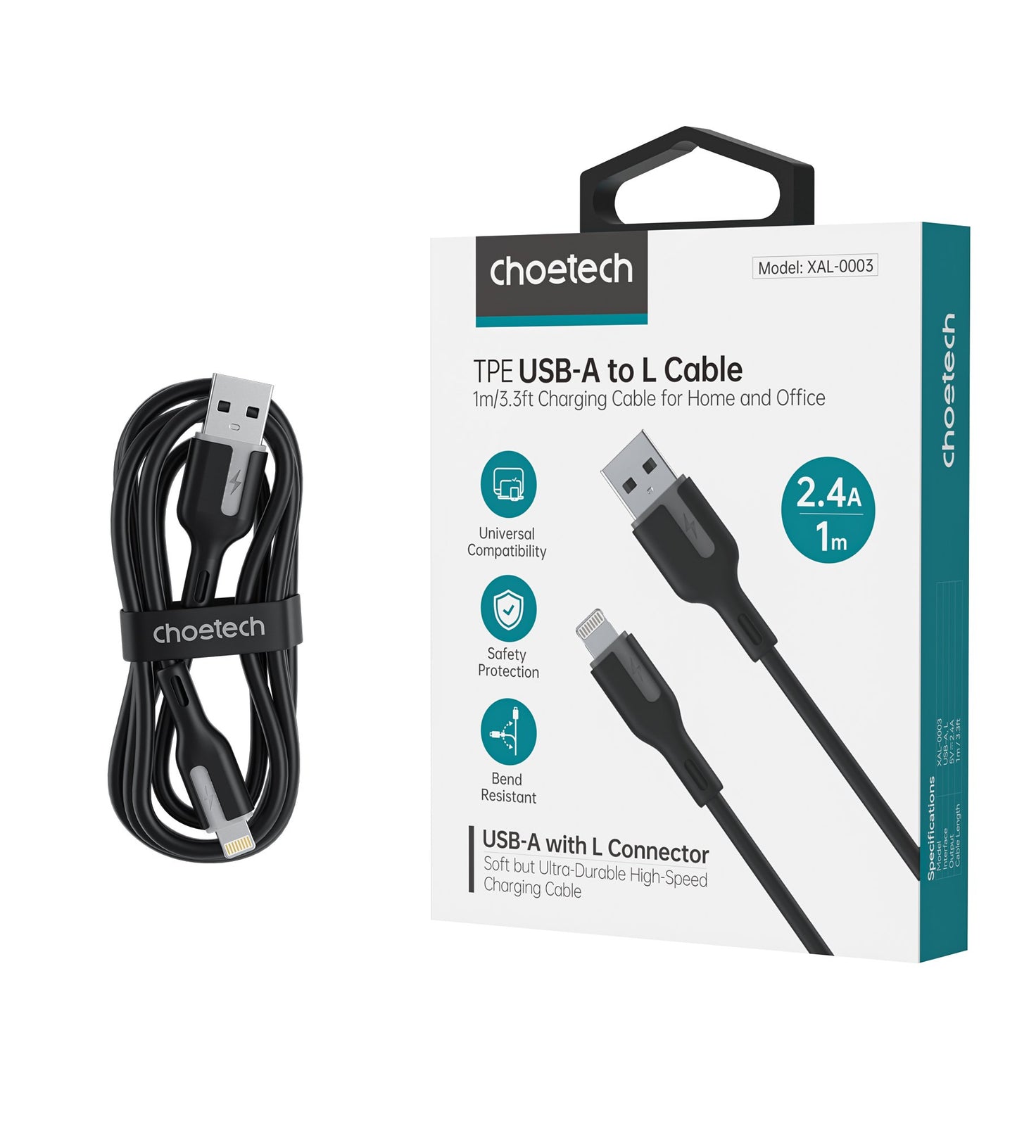 Cheotech USB-A to LIGHTNING Cable - 1m
