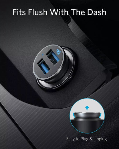 Anker Car Charger, Mini 30W Metal Dual USB Car Charger, PowerDrive 2 Alloy